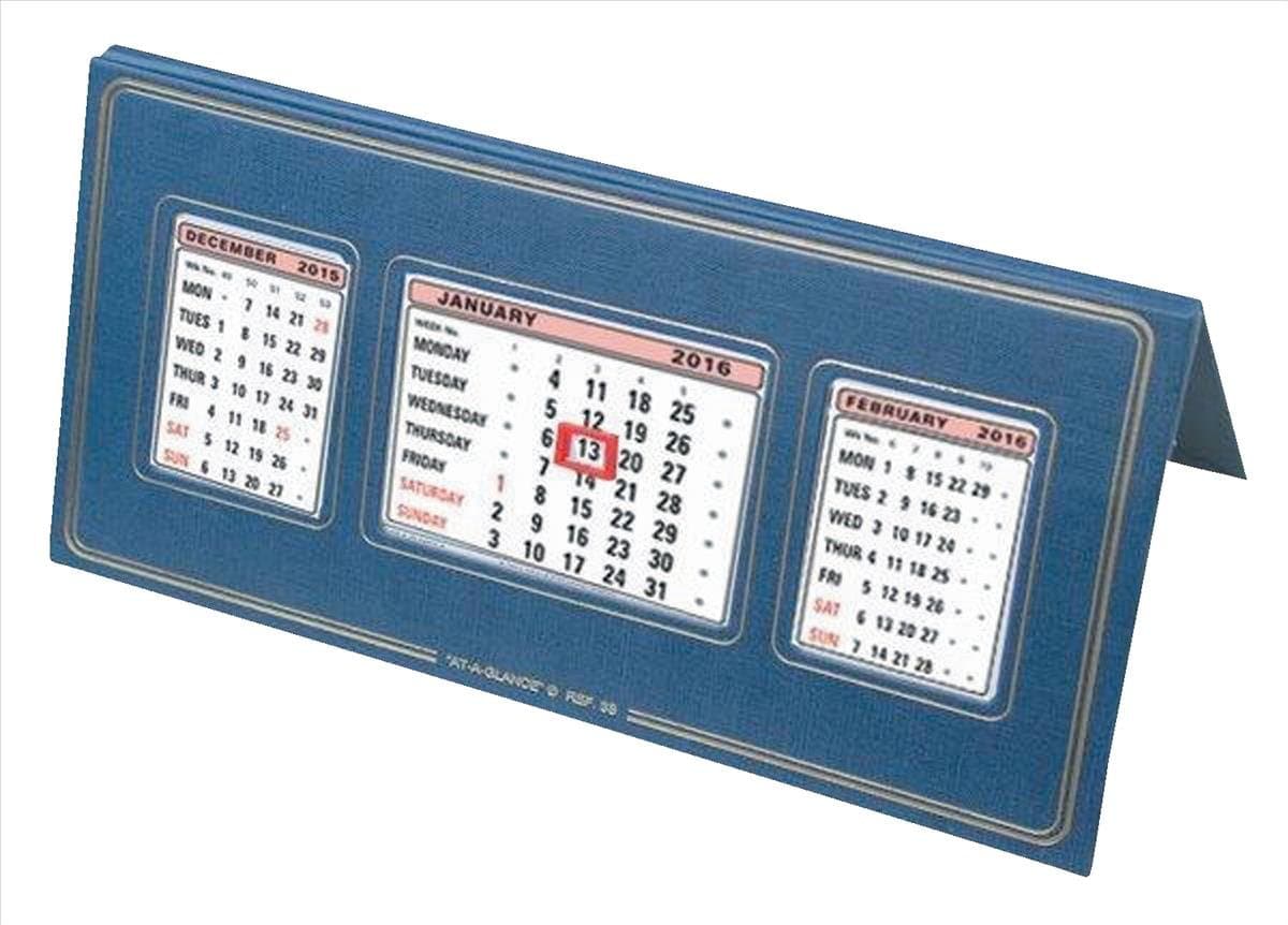 Dataday 2016 desk calendar gold blocked three months to view date indicator