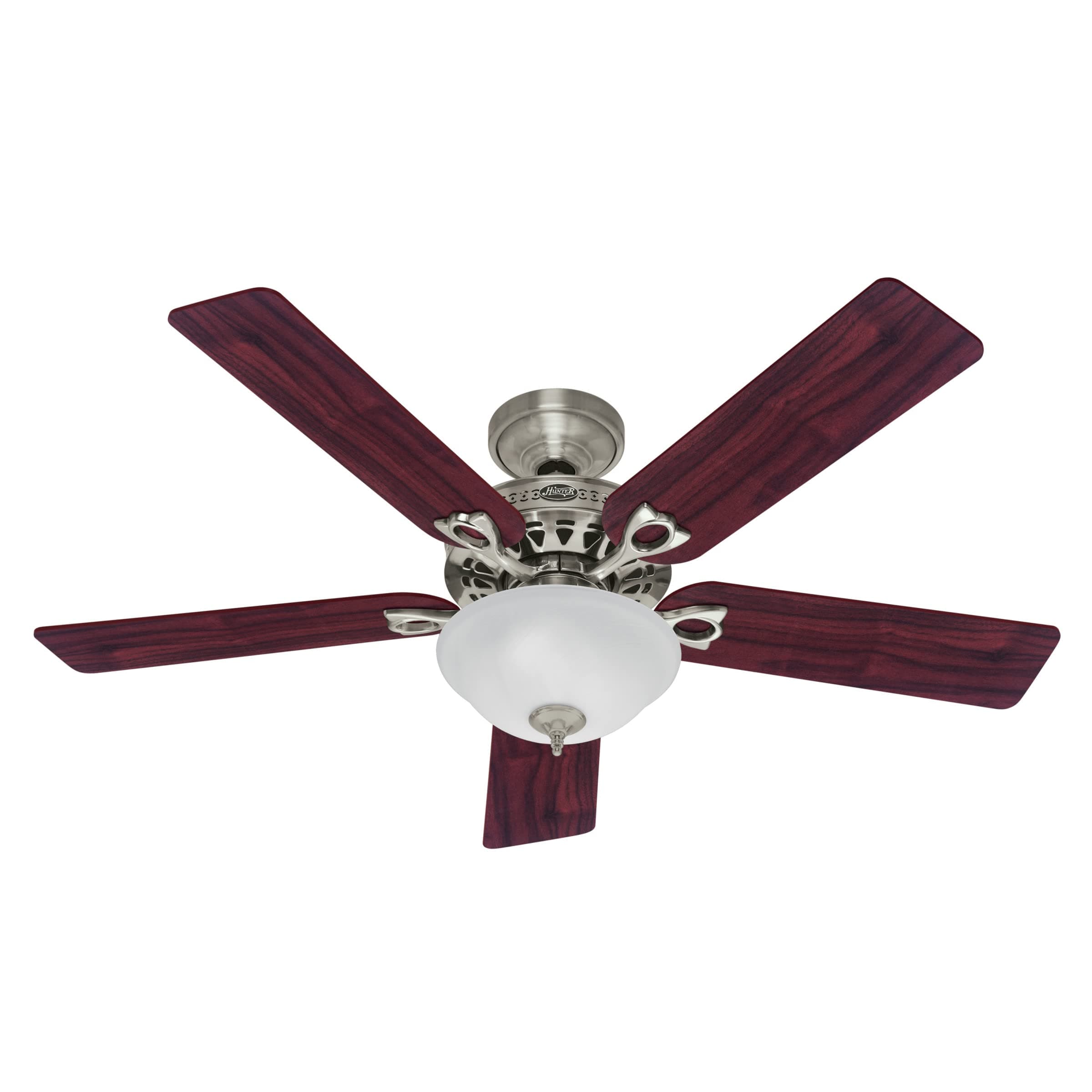 Hunter Fan Company, 53058, 52 inch Astoria Brushed Nickel Ceiling Fan with LED Light Kit and Pull Chain