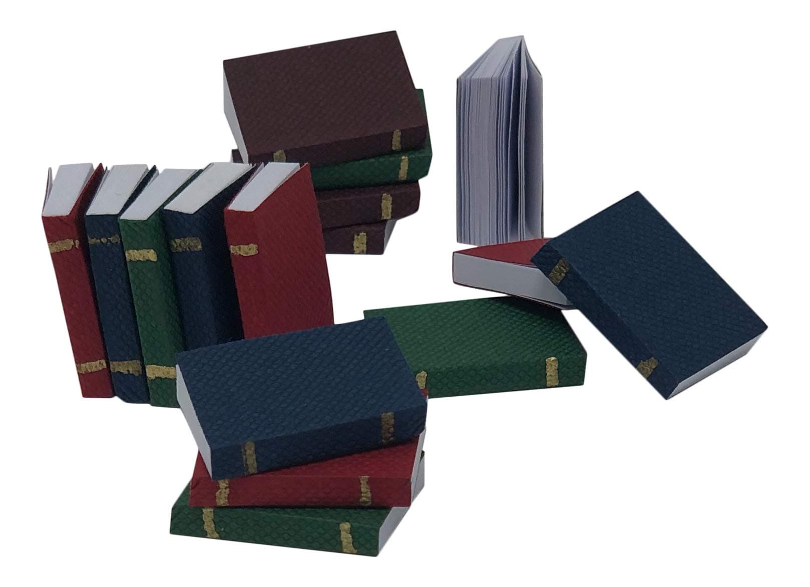 Authentic Miniatures Dollhouse Books, Designed for Miniature Crafts, Diorama Project, Dollhouse, and DIY Projects, Authentic Gift for Kids, 16 Piece Pack, 1: 12 Scale