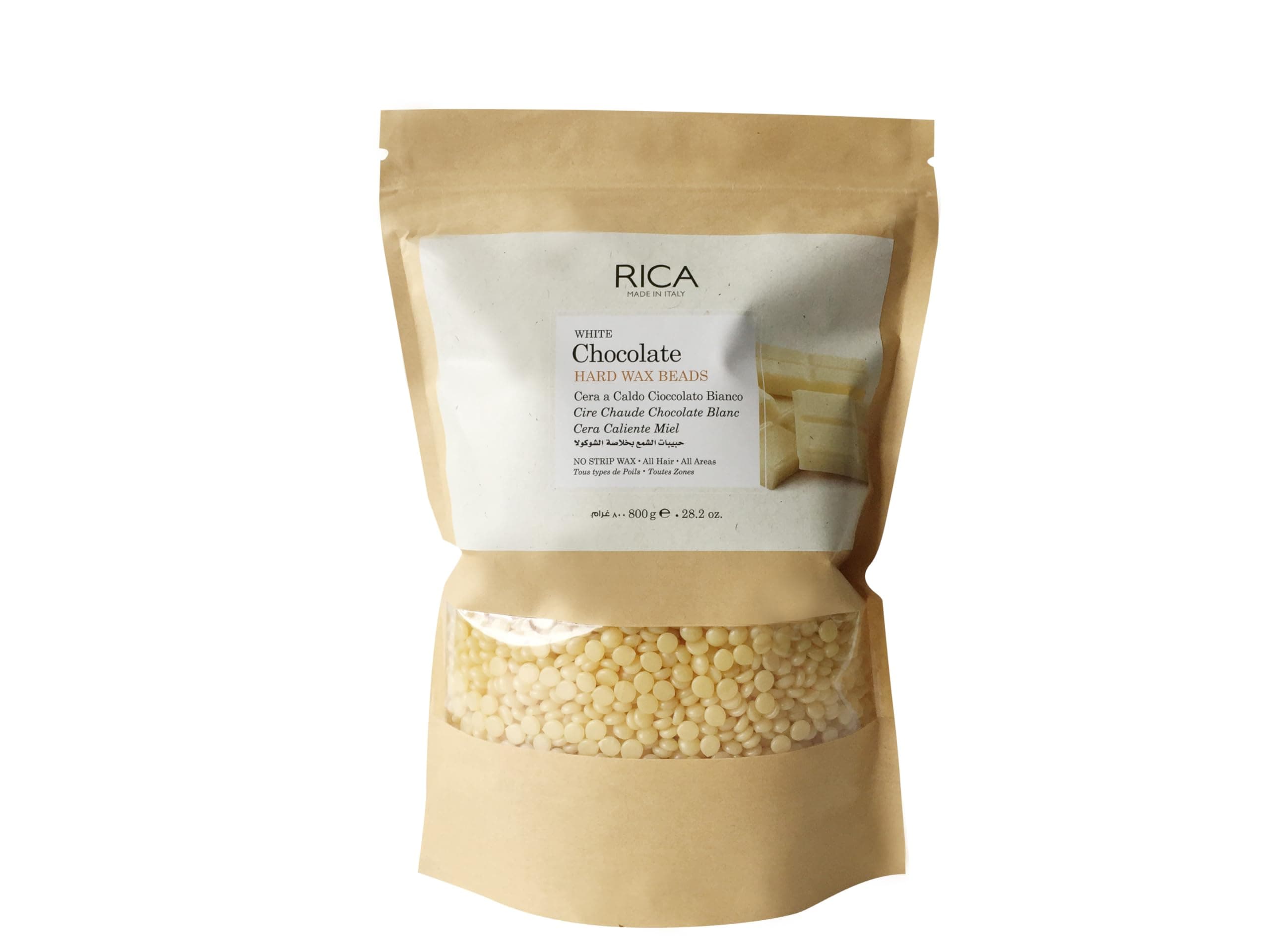Rica White Chocolate Beads, Stripless & Painless Hair Removal Hard Wax For Men & Women| Quick & Easy Tan Removal Waxing For Face, Armpit & Bikini Areas| 150 gm, Pack of 1