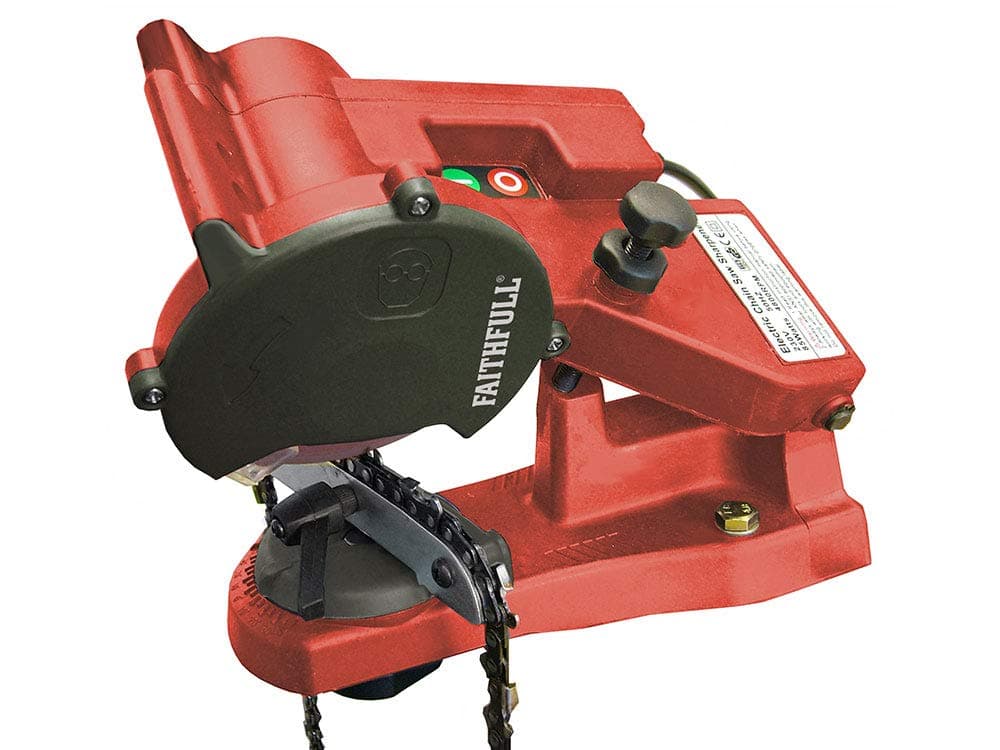230V Electric Chainsaw Sharpener Faithfull Power Plus CHAINSS, Metal, Red, Small