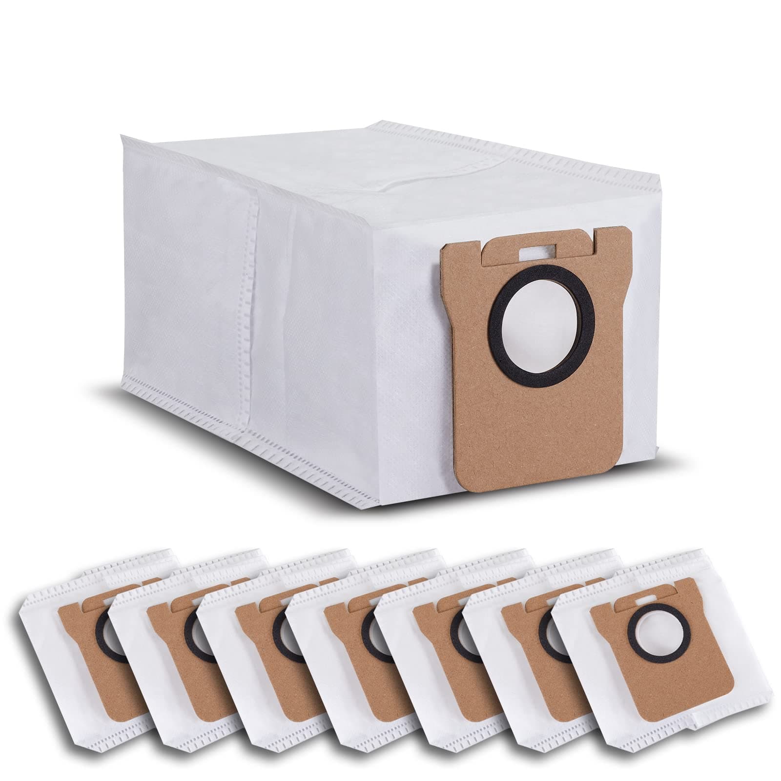Pack of 8 Vacuum Cleaner Bags for Xiaomi X10 X20 Dreame 10s Ultra L20 L10 Robot Base Station, Capacity Replacement Bag Accessory Set Cleaner, 2.5L, Large, L