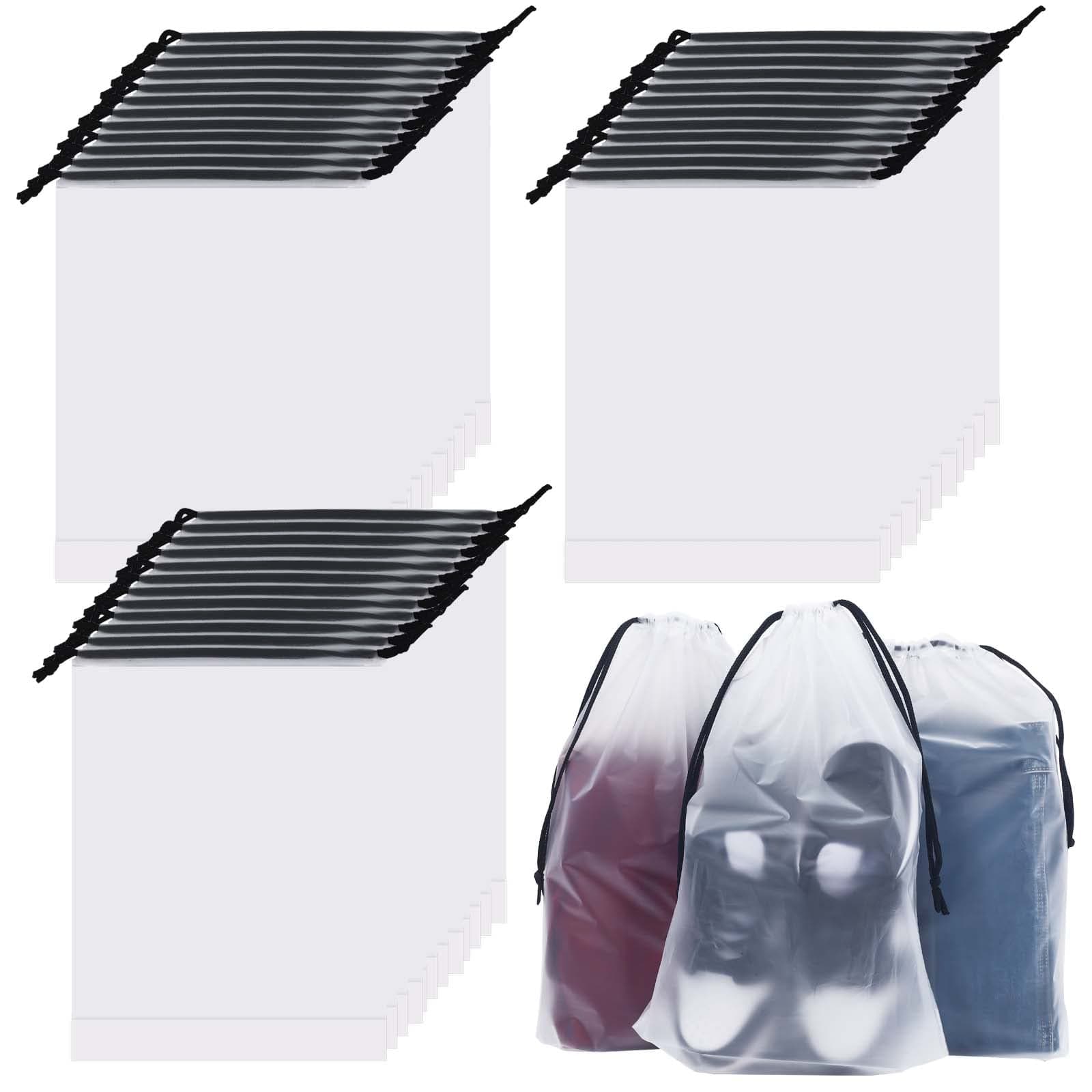 URbantinTravel Shoe Bag,36 Pack Travel Storage Bags,30x40cm Waterproof Travel Translucent Shoes Bags with Drawstring,Portable Waterproof Drawstring Shoes Bags for Daily and Travel