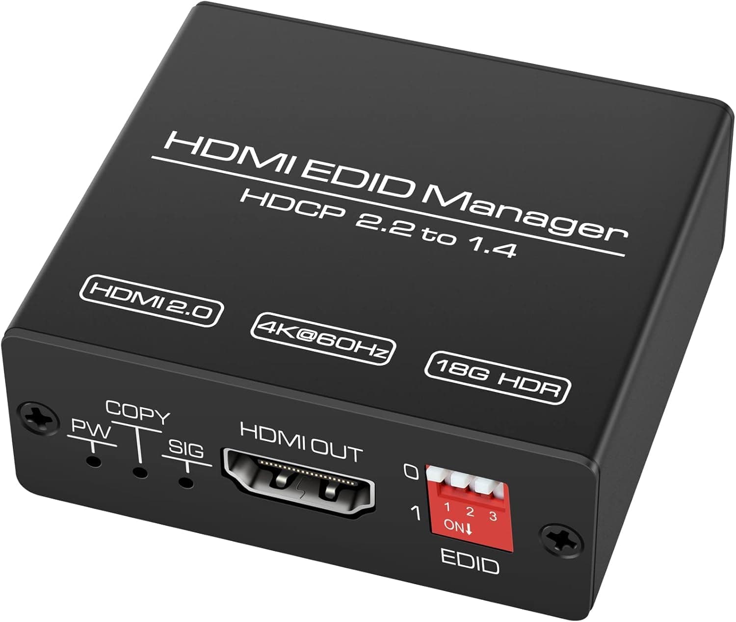 HDMI EDID Emulator Manager 4K Prophecy 8 Extended Display Identification Data Modes Programmable EDID Copier Amplifies Equalizes Signal 4K @60Hz HDMI 2.0b HDCP2.2 18Gbps HDR YUV 4:4:4 CEC