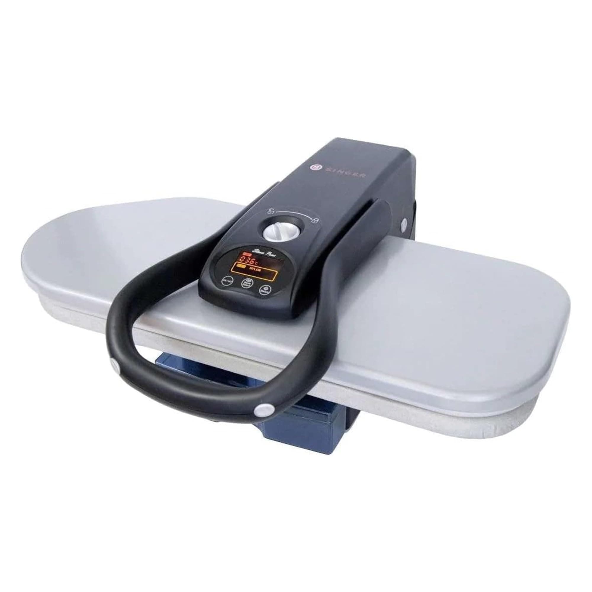 SINGER Intelligent Steam Press (1500W) | Professional Steamer with 26" Non-stick Pressing Surface, Digital Controls with 5 Fabric Setting, Auto Shutoff & 800ml Tank Capacity – Silver/Black