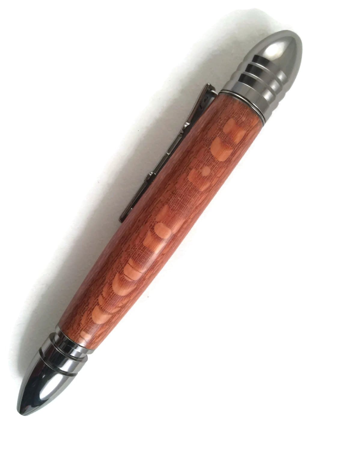 Leopard Wood Civil War Pen with Gun Metal Tip, Clip and Cap and Free Gift Box SJS043A