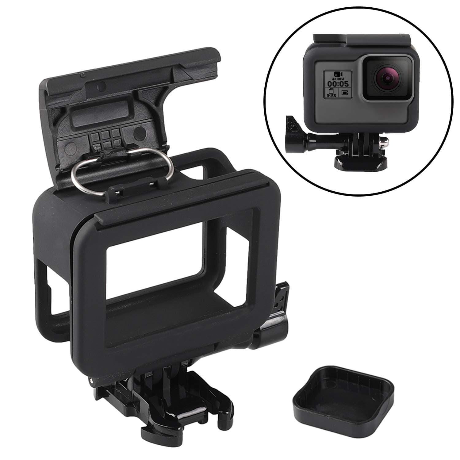 JINHEZOJINHEZO-CS-348 Frame Clear View Protective Skeleton Housing Case Shell with Lens for Hero 5 / Hero 6 / Hero 7, Black