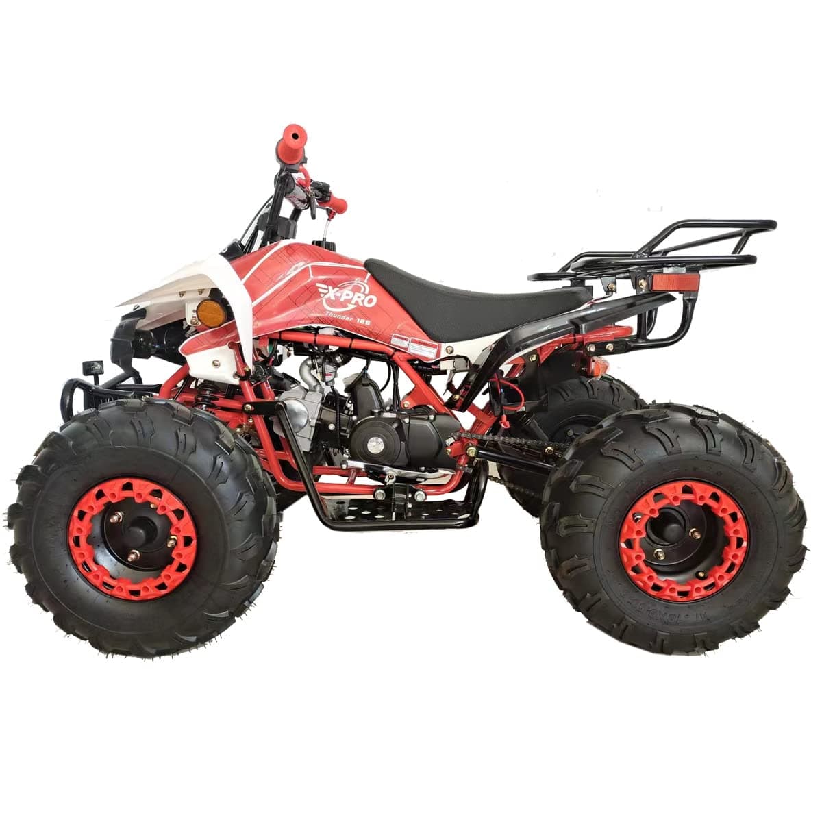 X-PRO 125cc ATV Quad Youth 4 Wheeler Adults ATVs Quads Middle Size 4 Wheelers (Red)