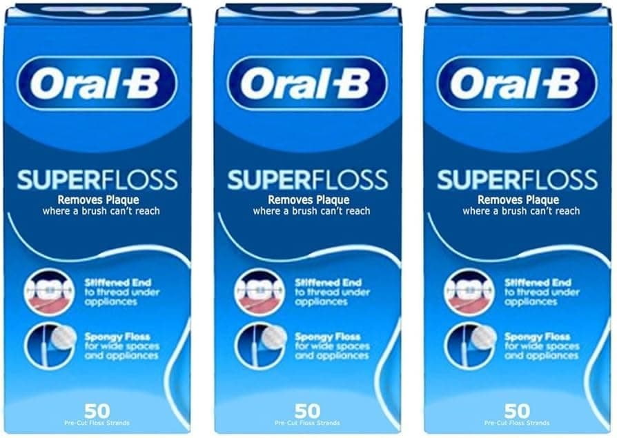 Oral-B 50 Pieces Pre-Cut Super Floss - Pack of 3