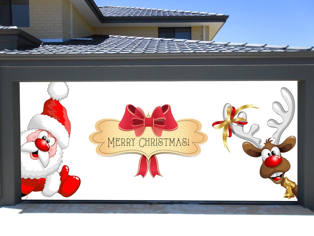 Christmas Snowman Garage Door Covers 3d Banners Christmas Decorations Outdoor Billboard Double Garage Decorations Mural GD44