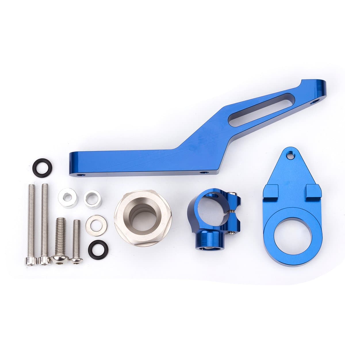 FXCNC Racing Motorcycle CNC Steering Damper Stabilizer Buffer Mounting Bracket Kit Compatible with Ninja 600 ZX636 ZX6R ZX-6R 2009-2020