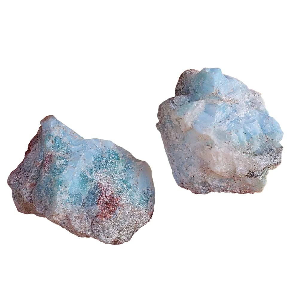 Larimar - Atlantis Dolphin Stone , Blue Pectolite from Dominican Republic Natural raw rough Healing Crystal Gemstone Larimar Specimen 2pc set, 0, gemstone, larimar