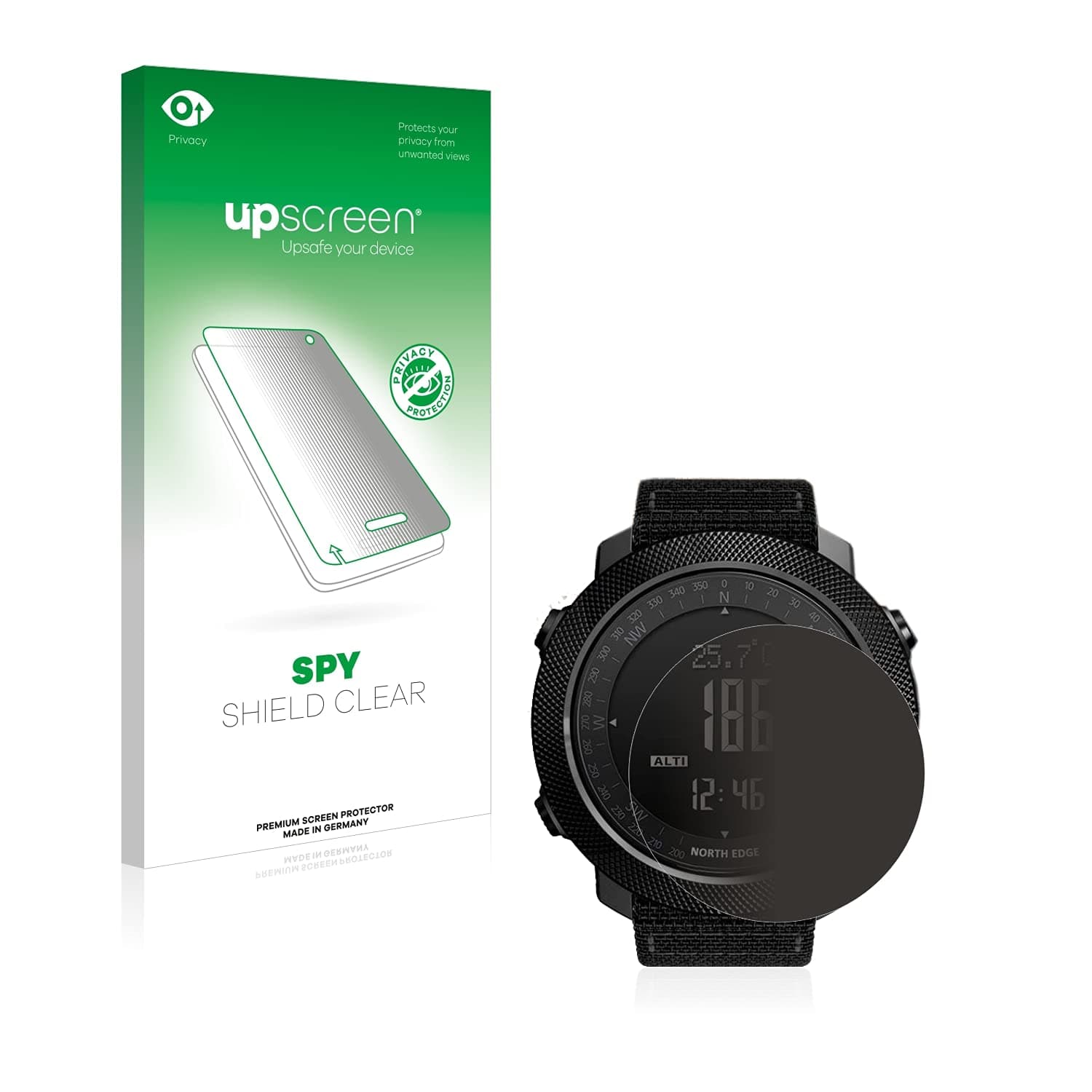 Spy Shield Clear Privacy Screen Protector for Explopur North Edge Apache, self-Adhesive, Privacy Protection, Multitouch Optimized