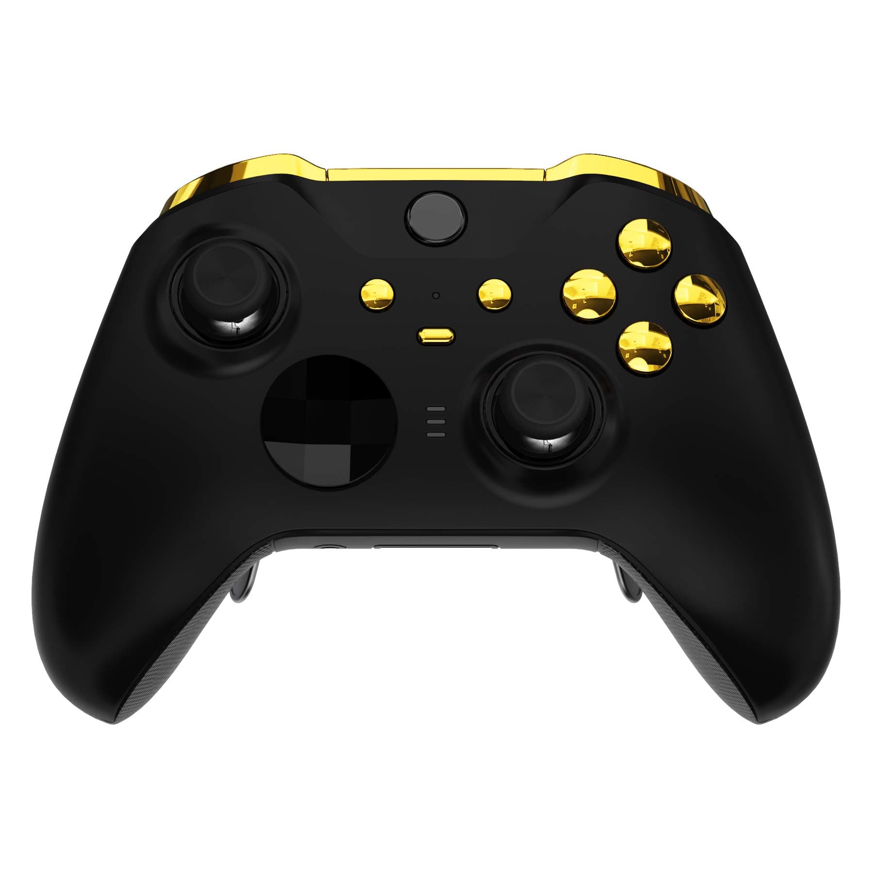 eXtremeRate Chrome Gold Replacement Buttons for Xbox One Elite V2 Controller Model 1797, LB RB LT RT Bumpers Triggers ABXY Start Back Sync Profile Switch Keys for Xbox Elite Series 2 Core Model 1797