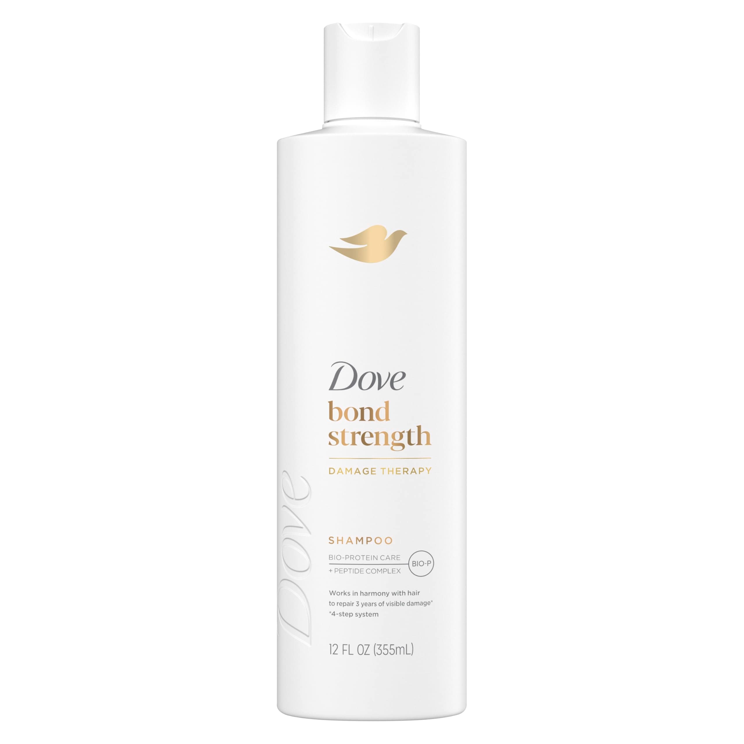 Dove Shampoo Bond Strength for Chemically Damaged Hair with Bio-Protein Care Technology and Peptide Complex 12 Fl Oz