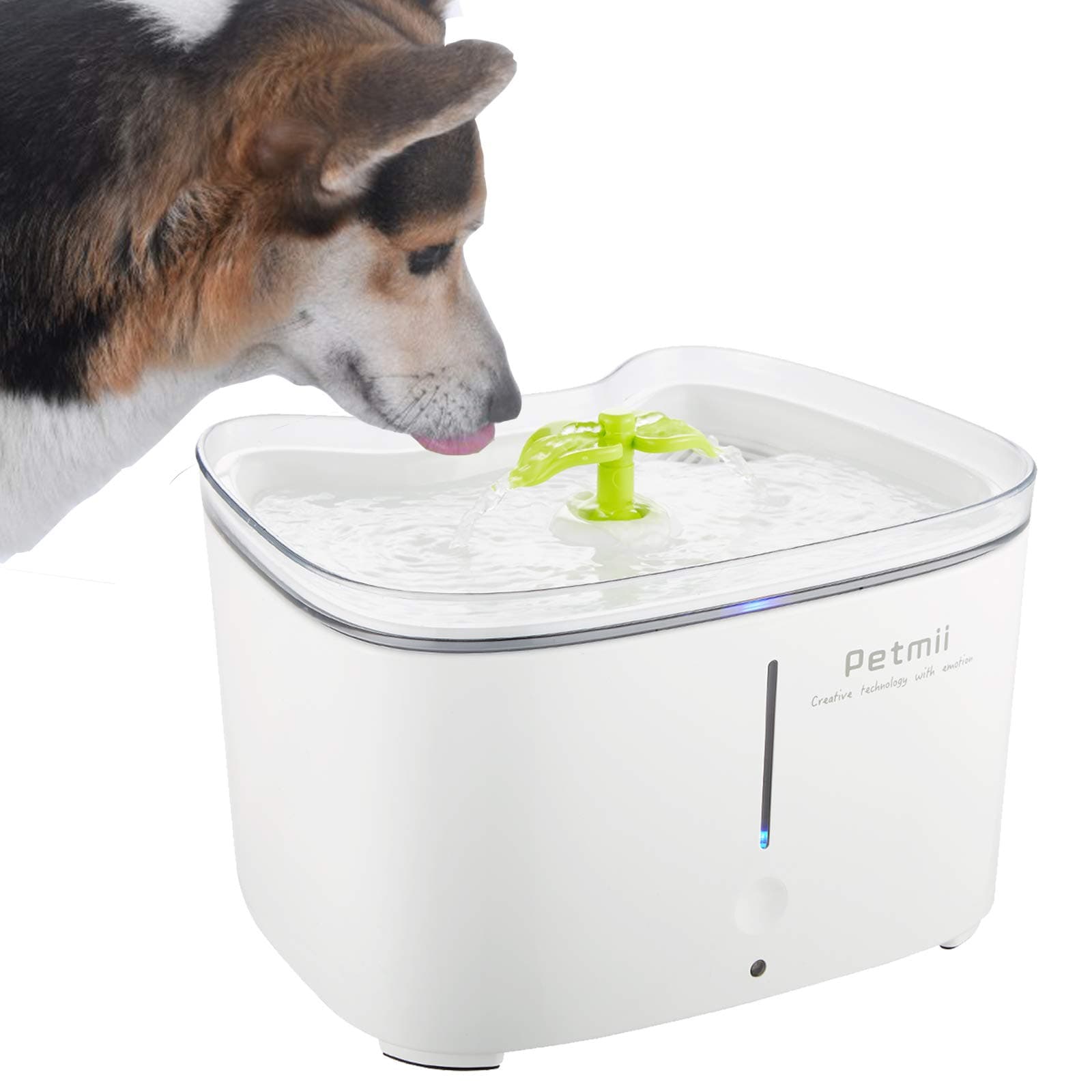 Petmii Pet Fountain, 88oz/2.6L Automatic Cat Water Fountain Dog Water Dispenser with 2 Replacement Filters for Cats, Dogs, Birds and Small Animals