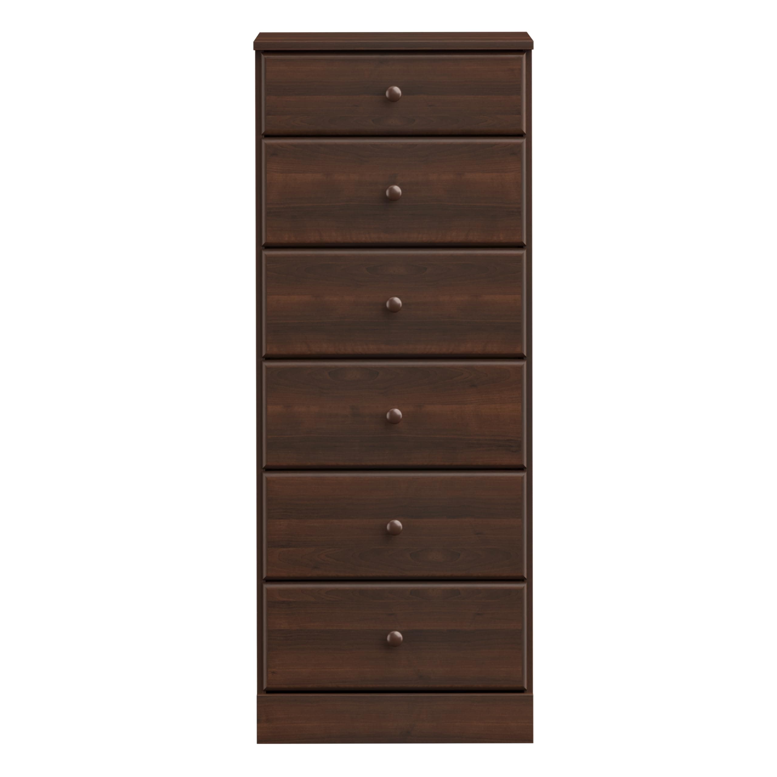 Prepac Astrid Tall Brown Dresser: 16.5"D x 19.75"W x 50"H, 6-Drawer Chest for Bedroom by Prepac - Perfect Chest of Drawers for Ample Storage