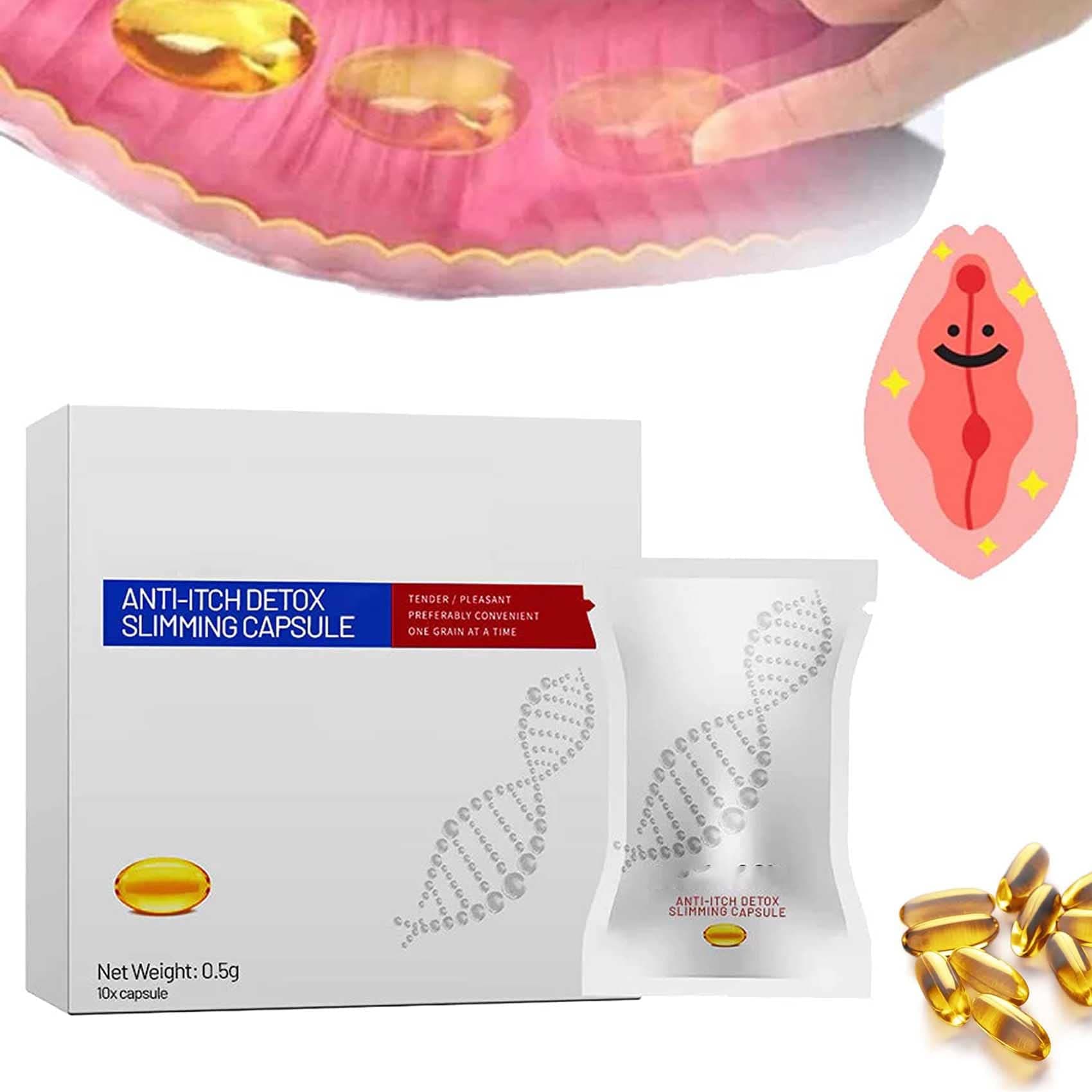 Soothe&Slim Anti-Itch Detox Slimming Capsule - Relieves Itching, Tightens and Removes Odor - Stay Clear & Fresh, Revert to Tight and Tender State in 4 Weeks (10pcs,1box)