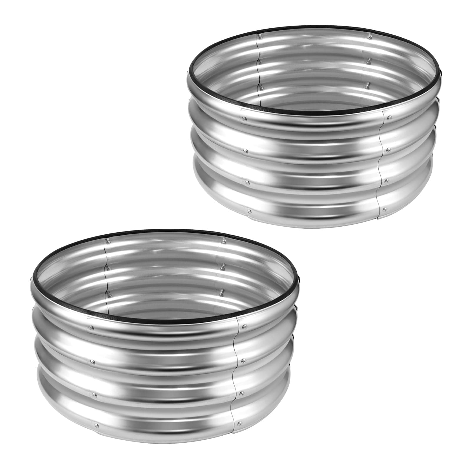 JERIA Raised Garden Bed,Galvanized Raised 2 PCS 2×2×1ft Planter Boxes Outdoor with Easy Assembly, Large Garden Bed for Vegetables, Fruits, Flower