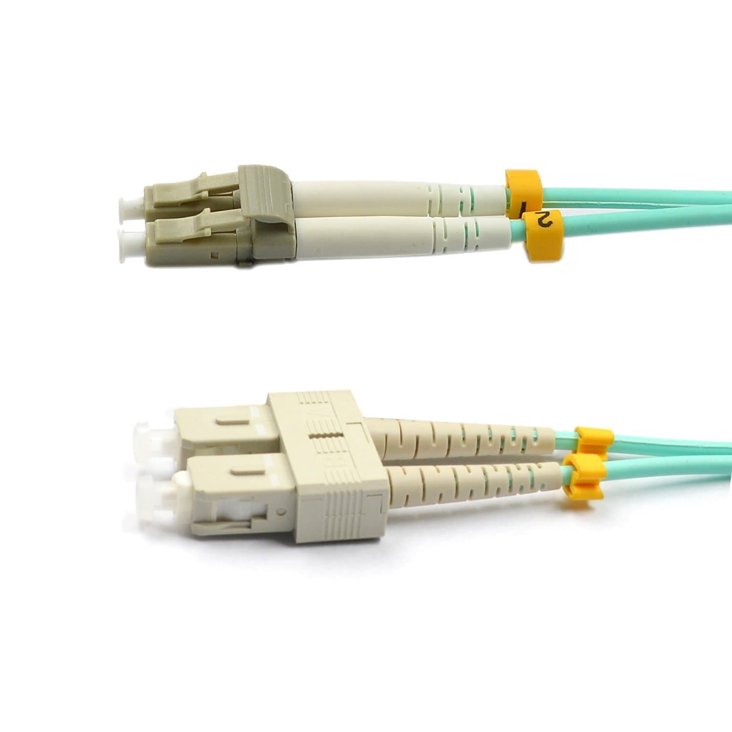 CableJoyLC-SC 10GB 50/125 OM3 Duplex Multimode PVC Fiber Optic Cable, Aqua (3 Meter)