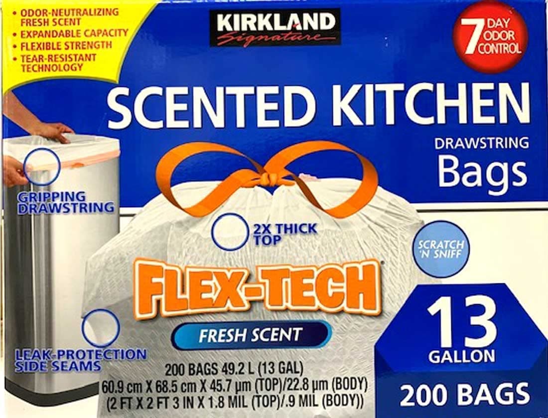 Signature Flex-Tech 13-Gallon Scented Kitchen Trash Bags - 200 Count