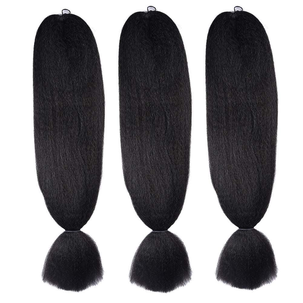 3 Packs 48 inch Braiding Hair kanekalon Crochet Braids Synthetic Hair Extensions x-pression Jumbo Braid Hair 57G*3 (48inch 3 Pack, 1B)