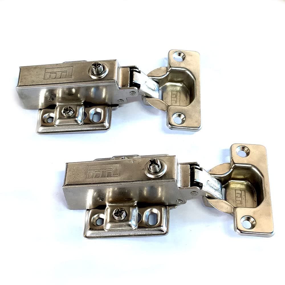 BTL Auto Hydraulic Hinge: Heavy Hydraulic Slide-on Two Way Hinge (Soft Close) - Full Overlay (0 Crank) (60 Hours Salt & 50,000 Cycle Tested) (Pack of 1 Pair) - BAHH-HS0