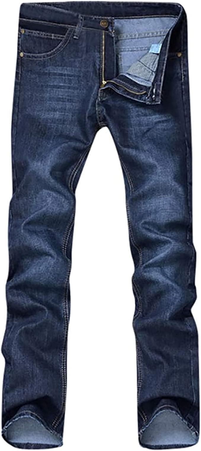 Maiyifu-GJ Mens Casual Straight Leg Jeans Pants Slim Fit Stretch Denim Pants Elastic Waist Fashion Jeans Trousers with Pocket