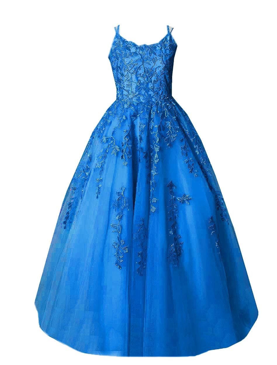 Girls' Spaghetti Straps Lace Pageant Dresses Tulle Princess Birthday Party Dress Prom Ball Gowns 2020 TF008