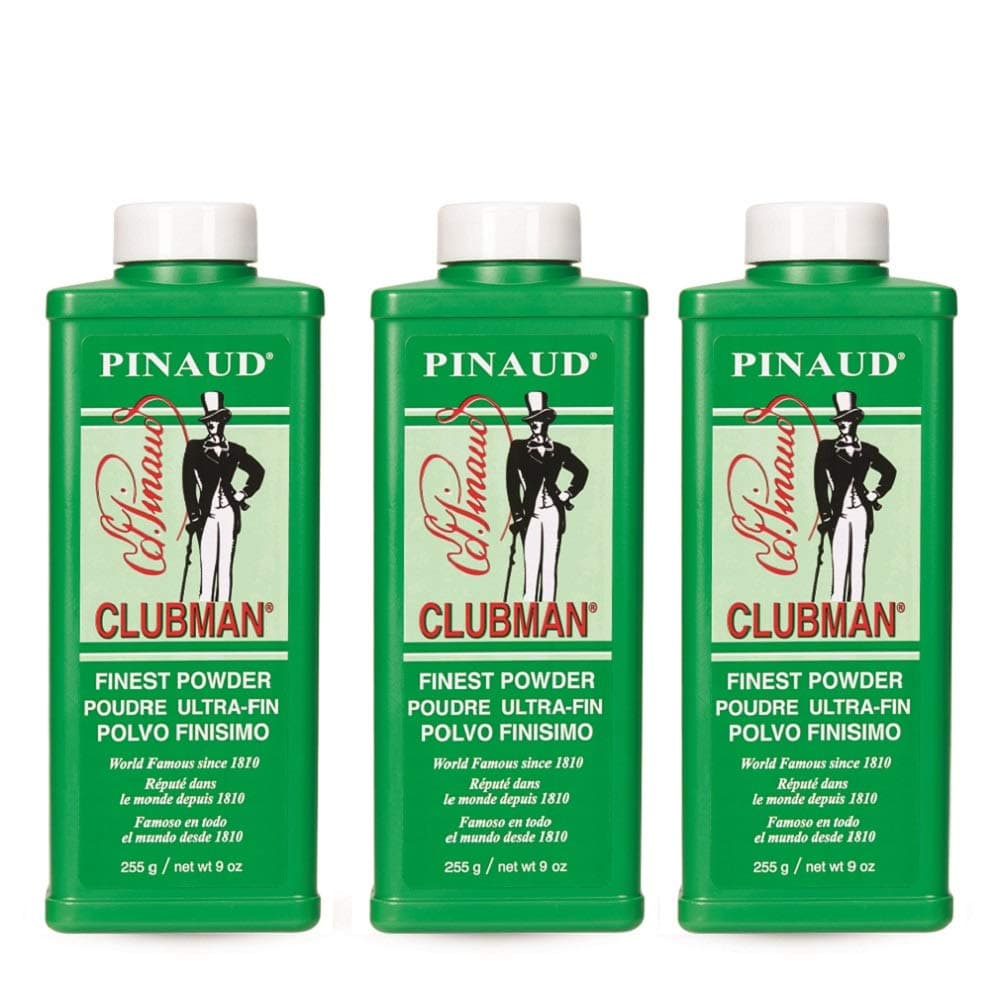 Pinaud Finest Powder – Classic Body Powder for Men, Moisture Absorbing Aftershave, Barbershop Scent, 9 oz x 3 Packs