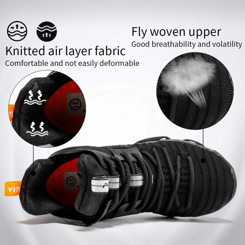 JMFCHI Kids Basketball Shoes High-top Sports Shoes Sneakers Durable Lace-up Non-Slip Running Shoes Secure for Little Kids Big Kids and Boys Girls