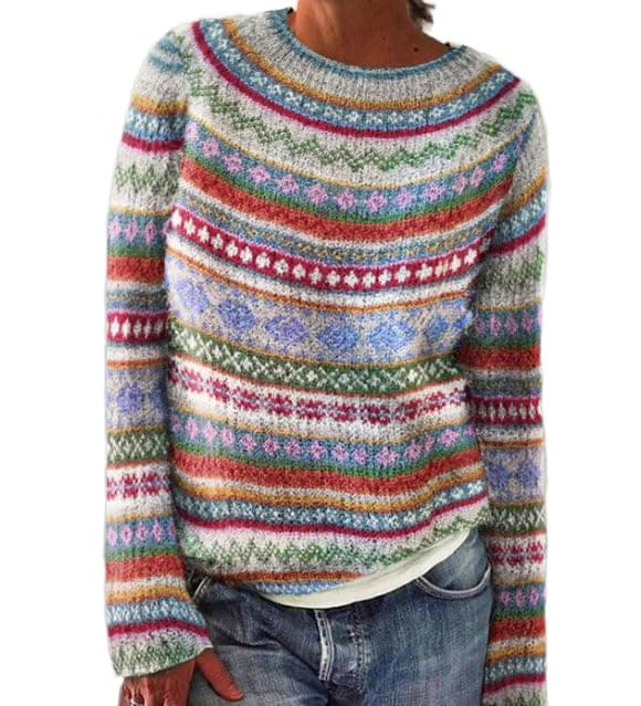 AkivideWomens Pullover Vintage Sweaters Winter Fall Casual Loose Long Sleeve Knitted Sweater Tops