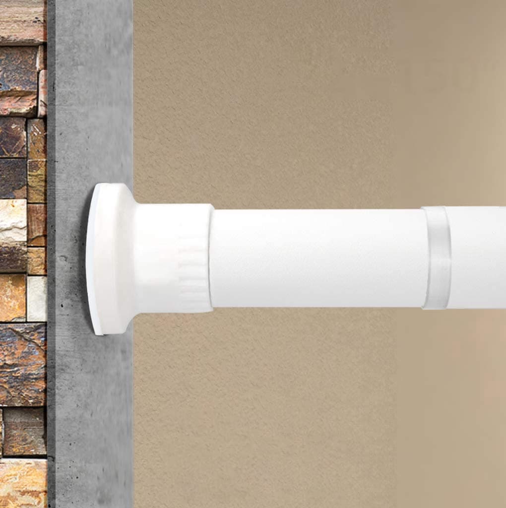 ASHLEYRIVER Room Divider Tension Curtain Rod,Tension Shower Window Curtain Rod,No Drilling,Very Secure-43-83 Inch,White