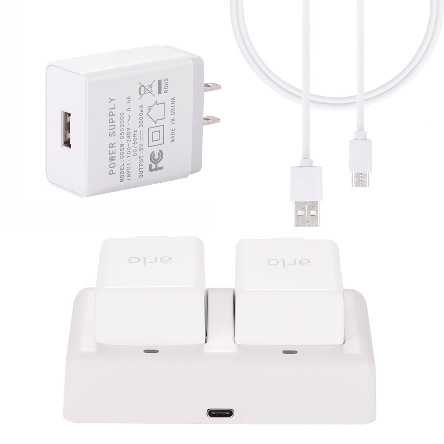 Arlo Battery Charger Station for Arlo Pro,Arlo Pro 2, Arlo Go,Fast Dual Batteries Charging Dock Station for Arlo Rechargeable Battery