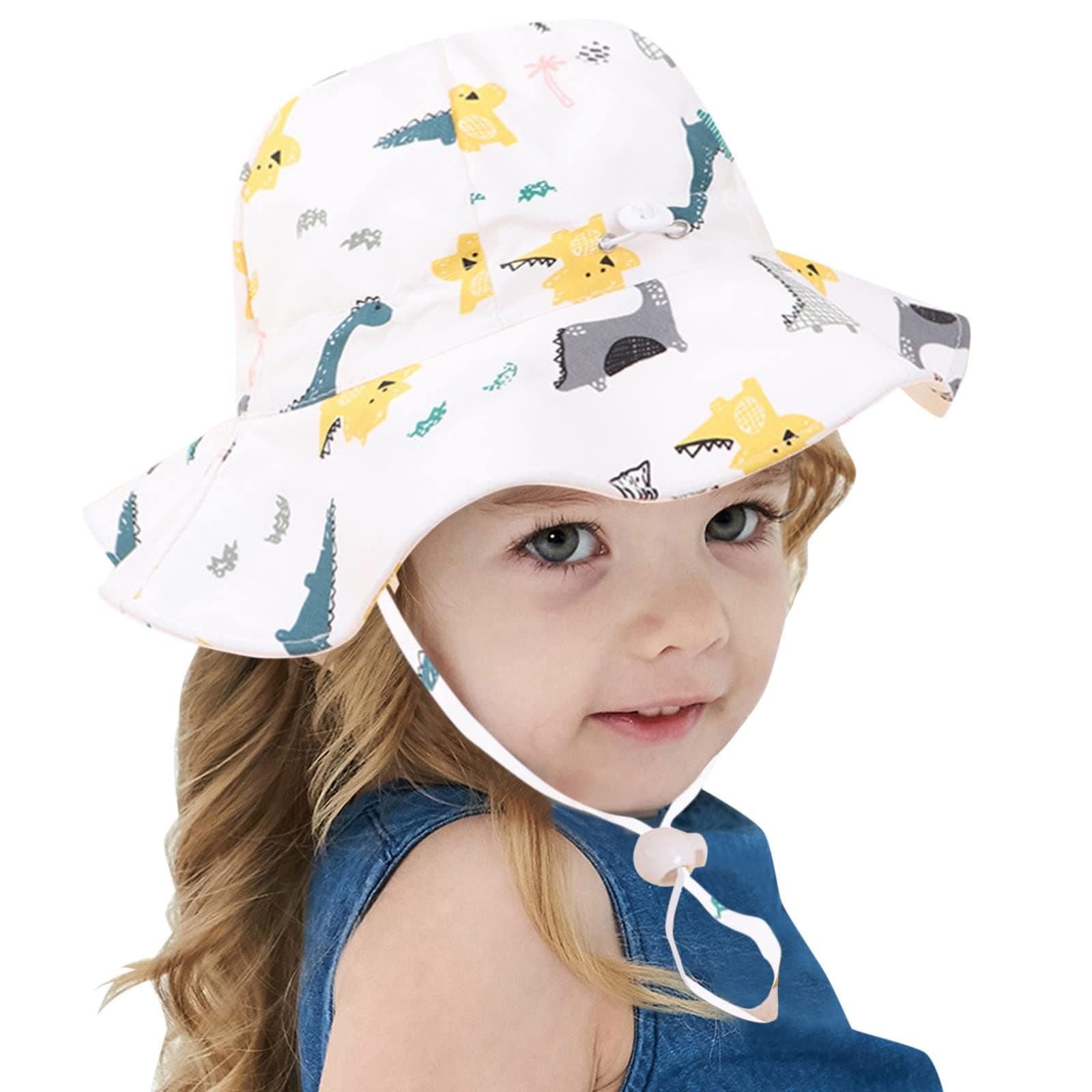 Cute Strap Spring Summer Outdoor Sun Cap Kids Sun Chin Adjustable Protection Hats Hat Bucket Cartoon Girl Hat