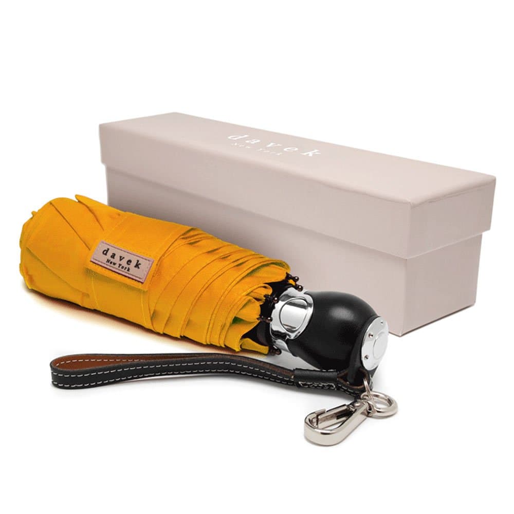 DAVEK TRAVELER UMBRELLA (Yellow) - Quality Windproof Travel Umbrella with Automatic Open & Close, Strong & Portable