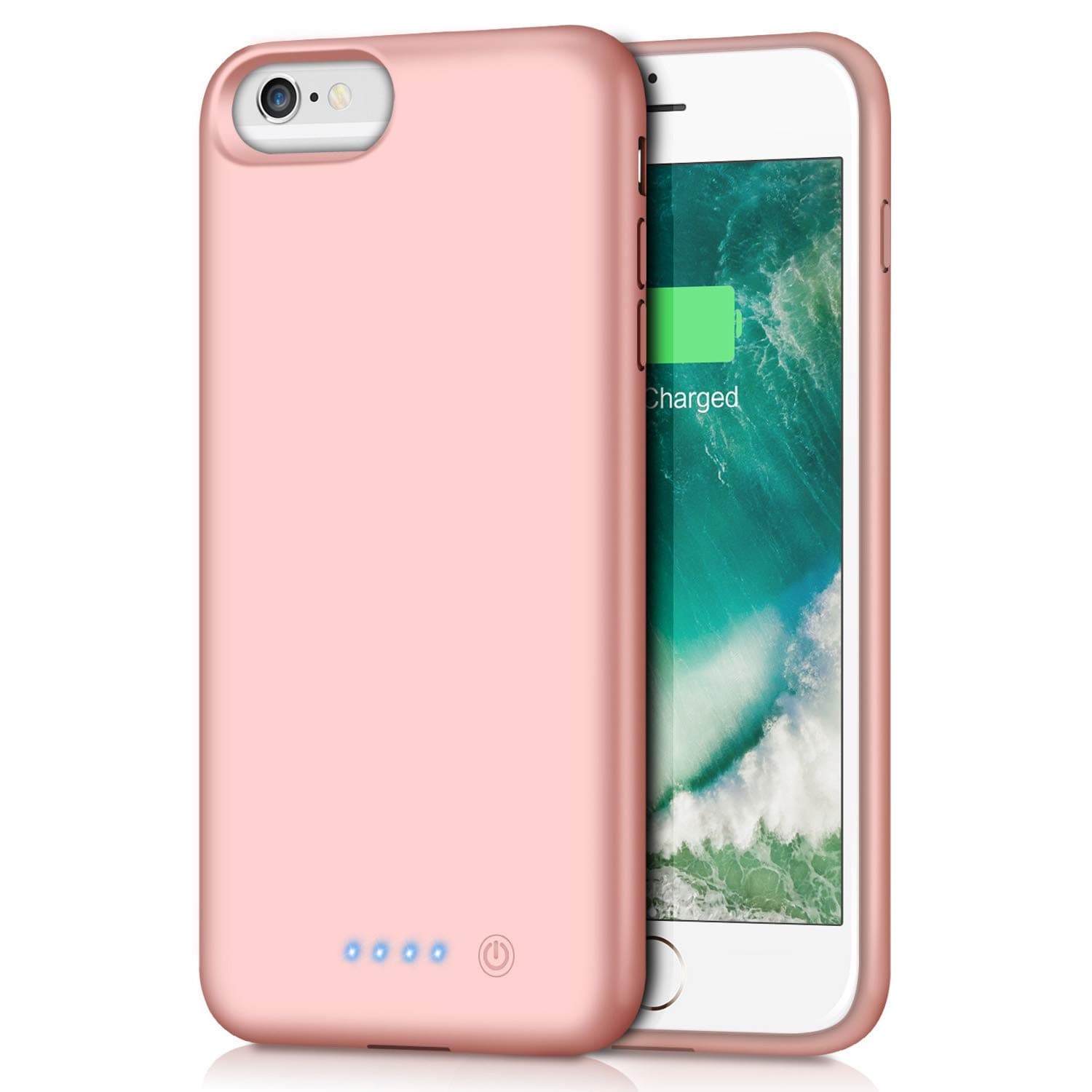 QTshine Battery Case for iPhone 6 Plus/6s Plus, Upgraded [8500mAh] Protective Portable Charging Case Rechargeable Extended Battery Pack for Apple iPhone 6 Plus/6s Plus(5.5') -Rose Gold