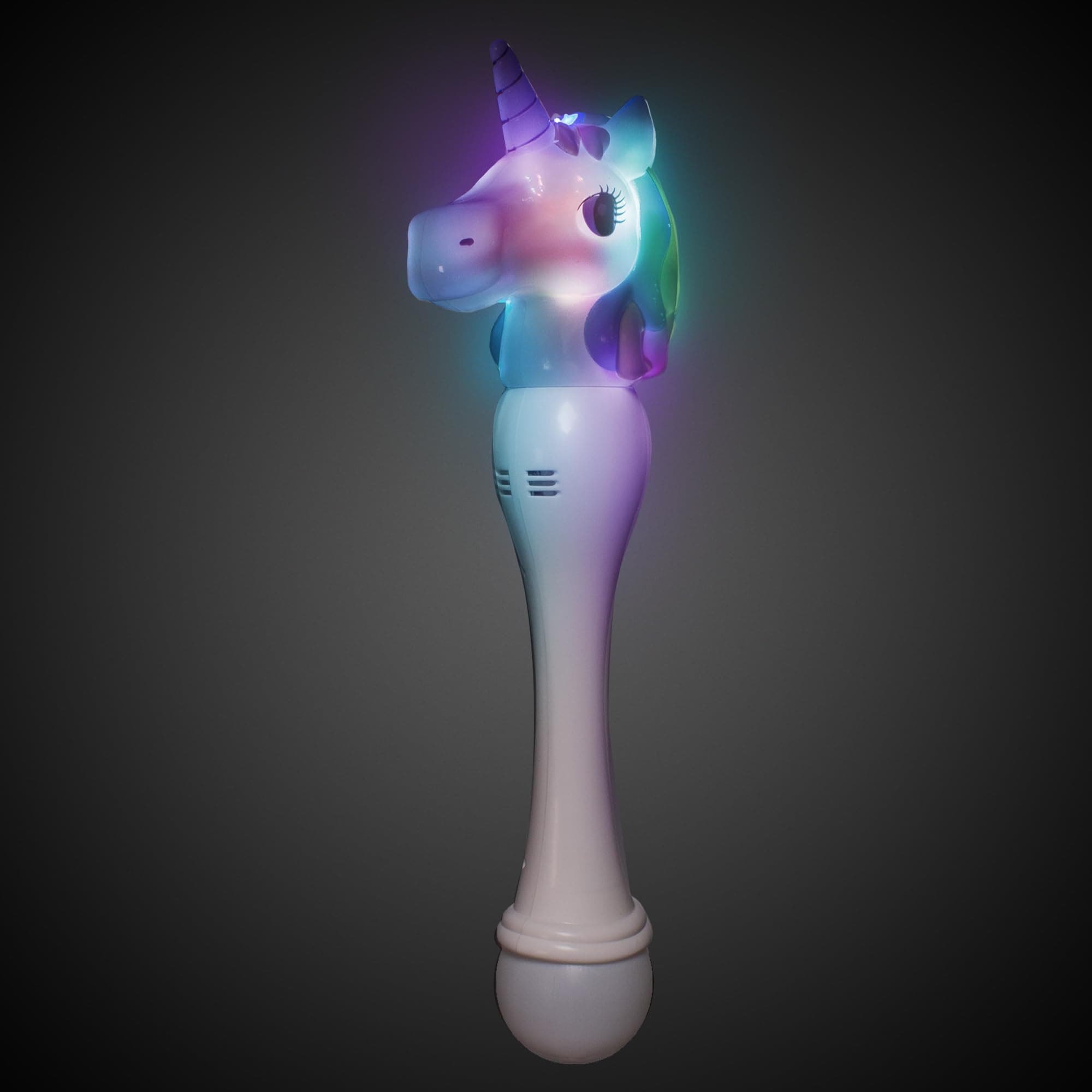 Windy City Novelties LED Light-Up Unicorn Bubble Wand Toy | Includes (2) 3oz Bubble Solutions | Magical Party Favor for Kids