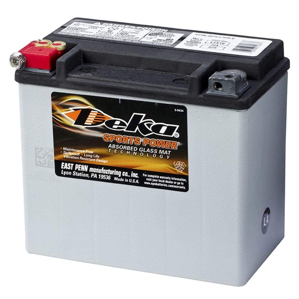 Deka Sports Power AGM Battery 12V 19Ah ETX16 Maintenance Free Compact Design