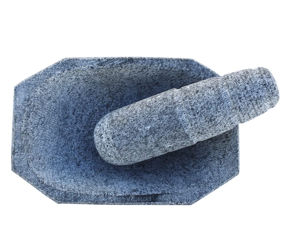 Mortar and Pestle Set Stone, Grey, 7inch (10 in)