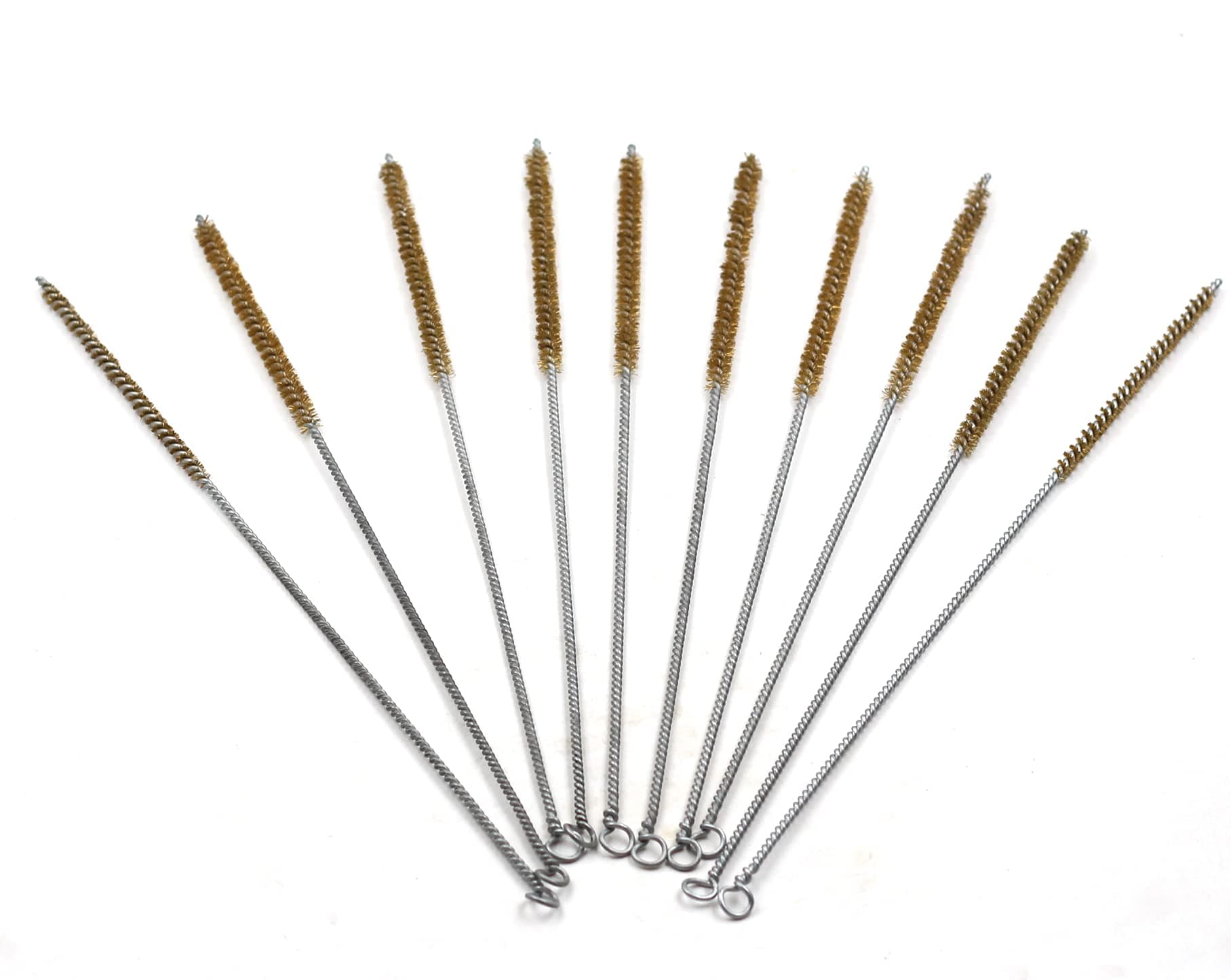Preamer 6mm/ 0.25" Diameter Brass Wire Tube Brush Cleaning Tool for Tube Bottle Pipe Welding Slag and Rust Remove Cleaner Tool , 10pcs