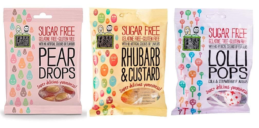 Free from Fellows Boiled Sweets Mixed Case 3 x 100g Bags | Vegan, Sugar Free, No Gluten
