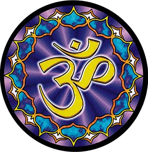 Lotus Om - Small Bumper Sticker or Laptop Decal (3" Circular)