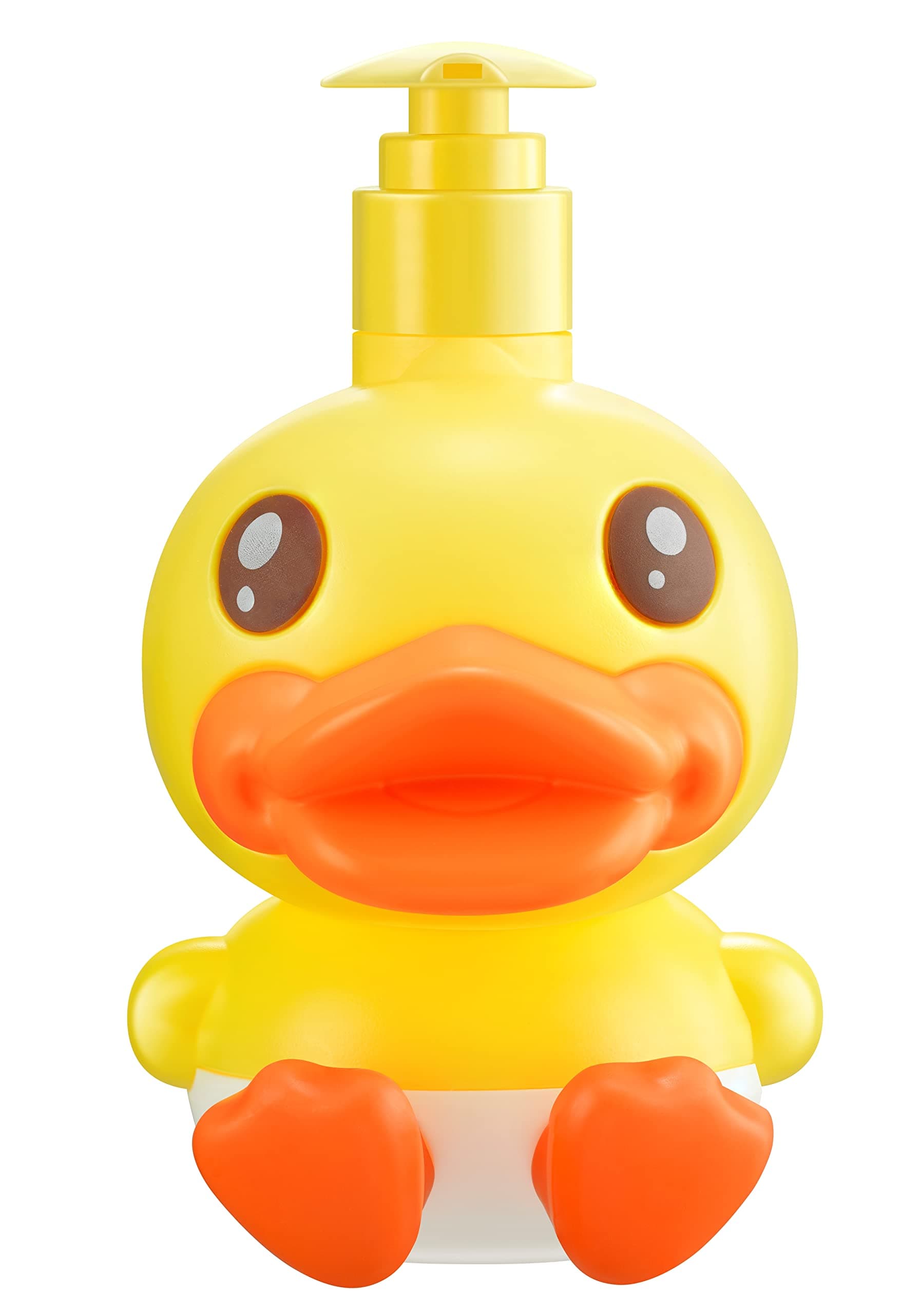 Cute Soap Dispenser for Kids Gift,Fun Dispenser for Bathroom Kitchen Countertop Vanity fit Lotion Shampoo Shower Hand Sanitizer,Animal Yellow Duck Themed Soap Bottle with Pump Bath Accessories