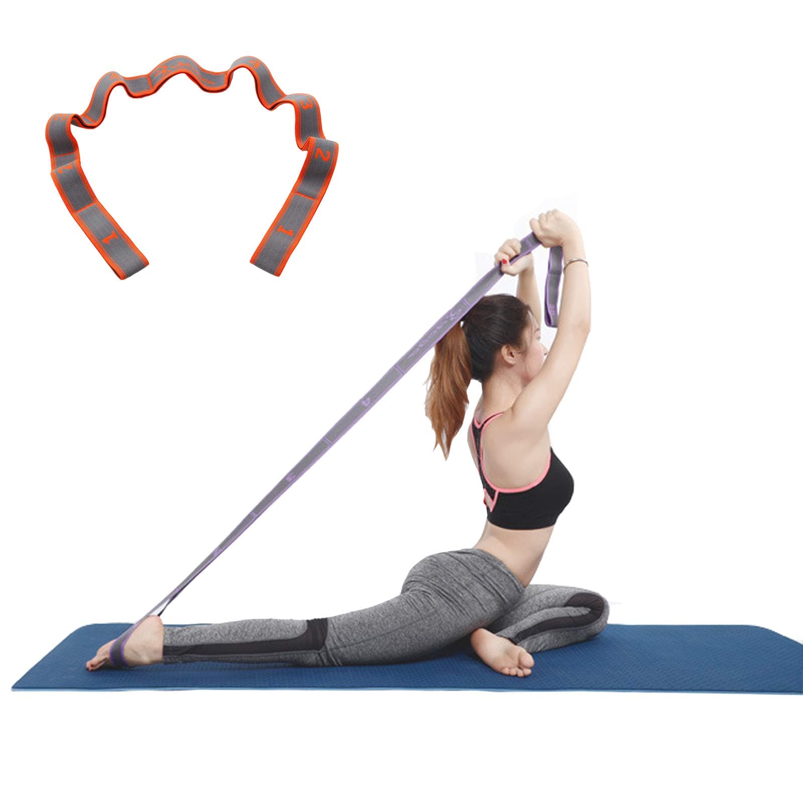 Yoga Stretch Strap, Exercise Strap, Multi Loops Adjustable Exercise Band for Yoga Pilates Dance and Gymnastics, Kids Dancing Assistance and Rehabilitation