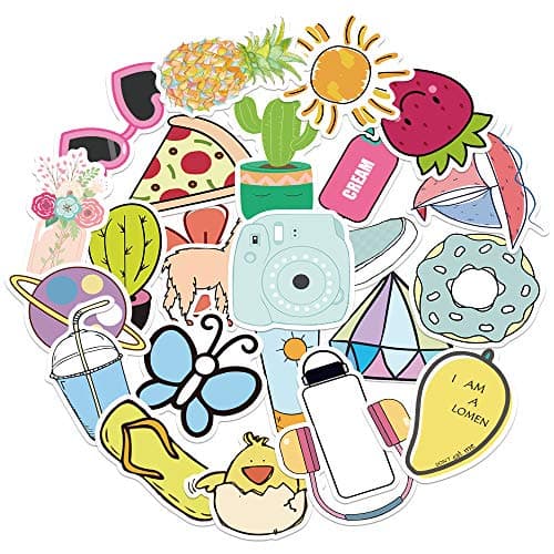 Stickers for Water Bottles, | Big 46-Pack | Cute,Waterproof,Aesthetic,Trendy Stickers for Teens,Girls,Perfect for Laptop,Hydro Flask,Phone,Skateboard,Travel| Extra Durable Vinyl (vsco Girl 50)