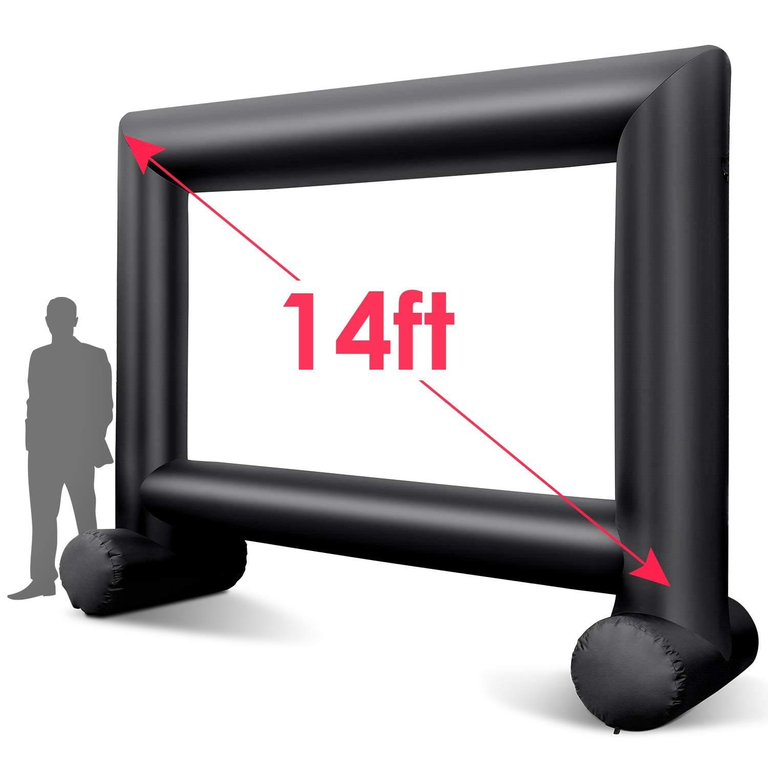 MELLCOM Projector Screen,Wide-Angle Widescreen Portable Projection Screen for Home and Outdoor, Double-Sided Projection (14FT)