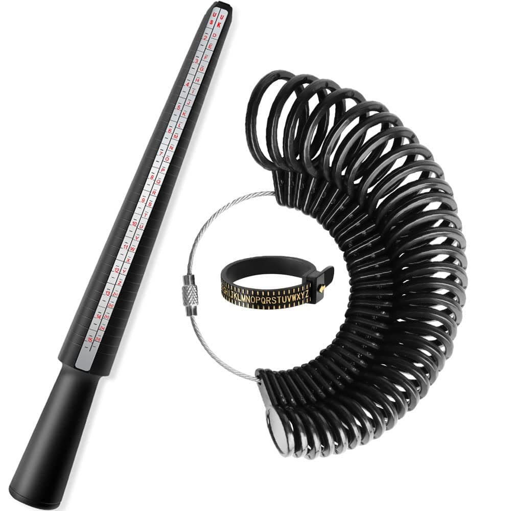Ring Sizer UK, A-Z Ring Measurement Tool Ring Size Stick Ring Sizer Measurement Scales Set for Measuring Rings Diameters, Finger Gauge Jewellery Sizing Tools Women Men