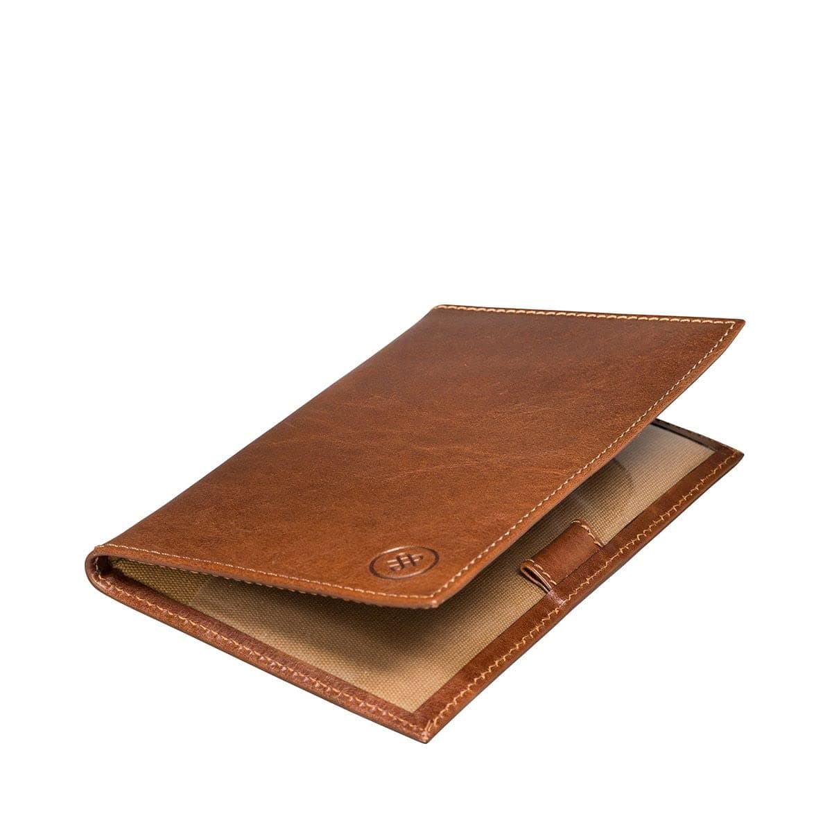 Maxwell ScottPersonalized Luxury Leather Golf Card Holder for Men Women - The Sestino - Chestnut Tan