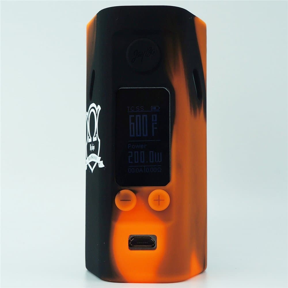 Silicone Case for Wismec Reuleaux RX200S MOD SHIELD ByJojo Skin RX 200 S Sleeve Cover Wrap (Orange/Black)